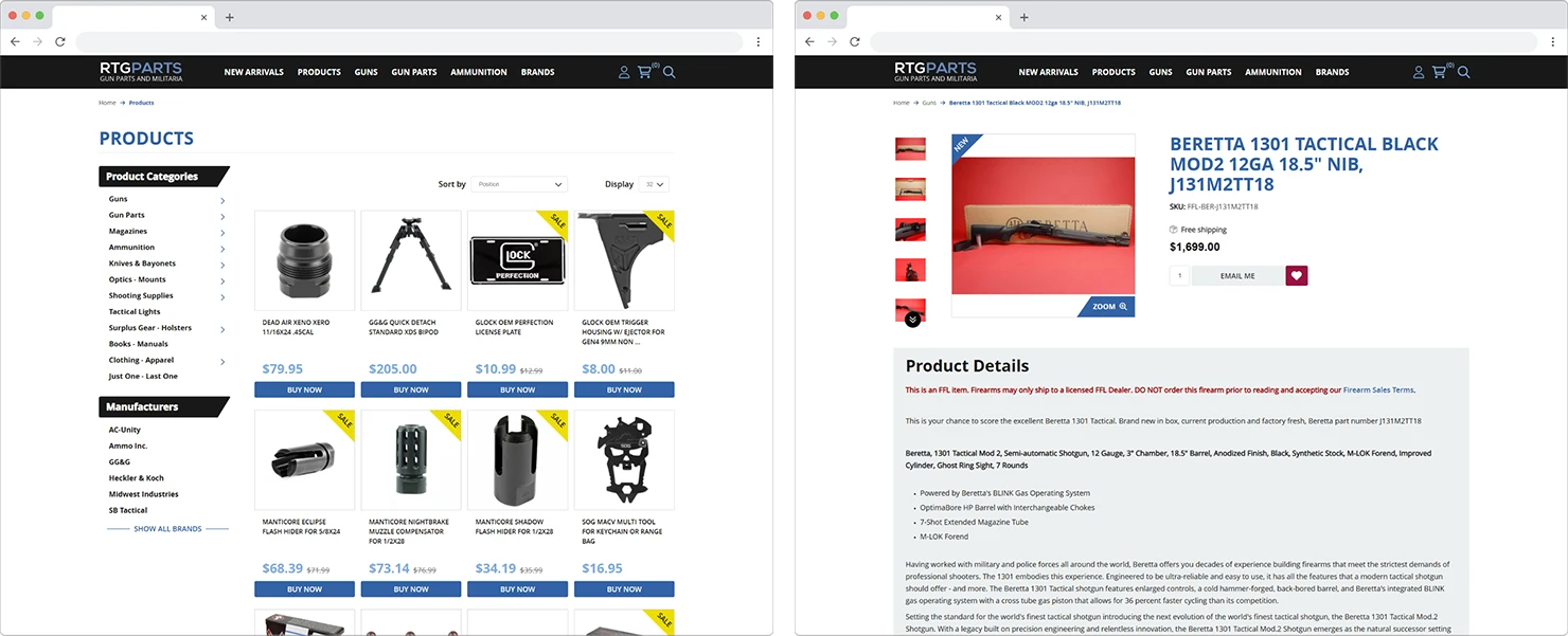 interior page designs on browser mock ups
