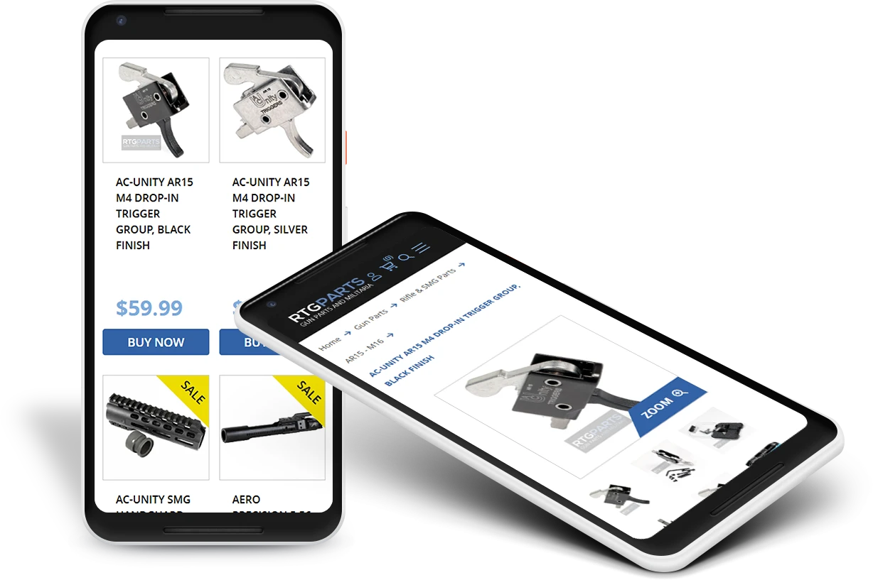 interior page design on phone mock ups