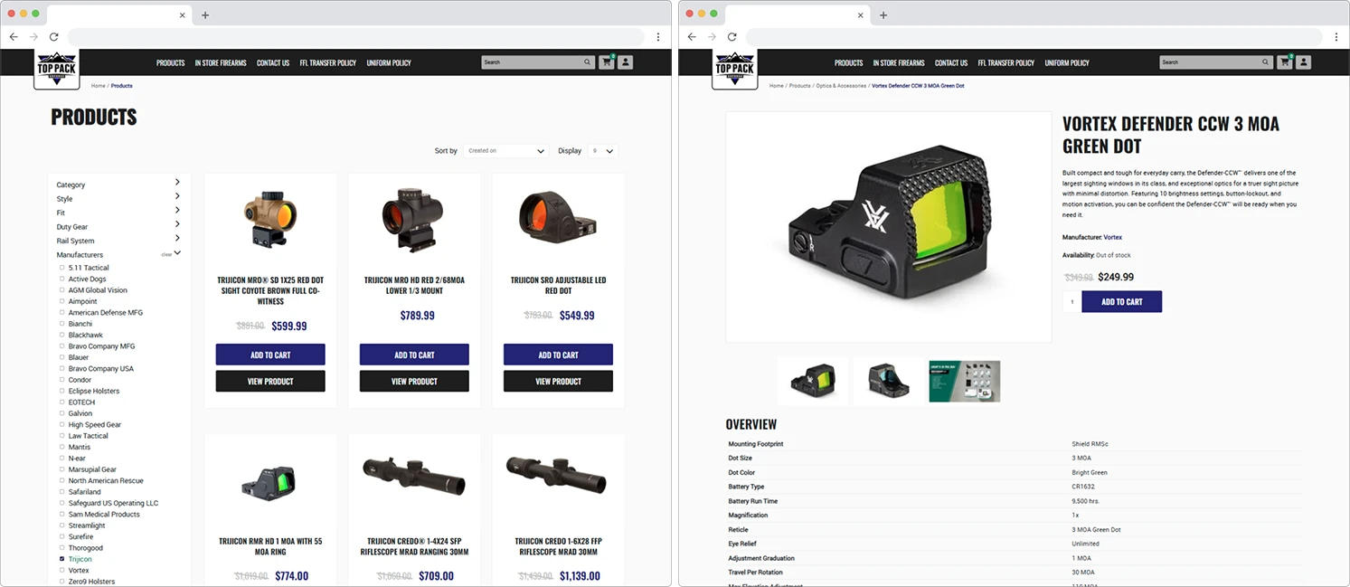 interior page designs on browser mock ups