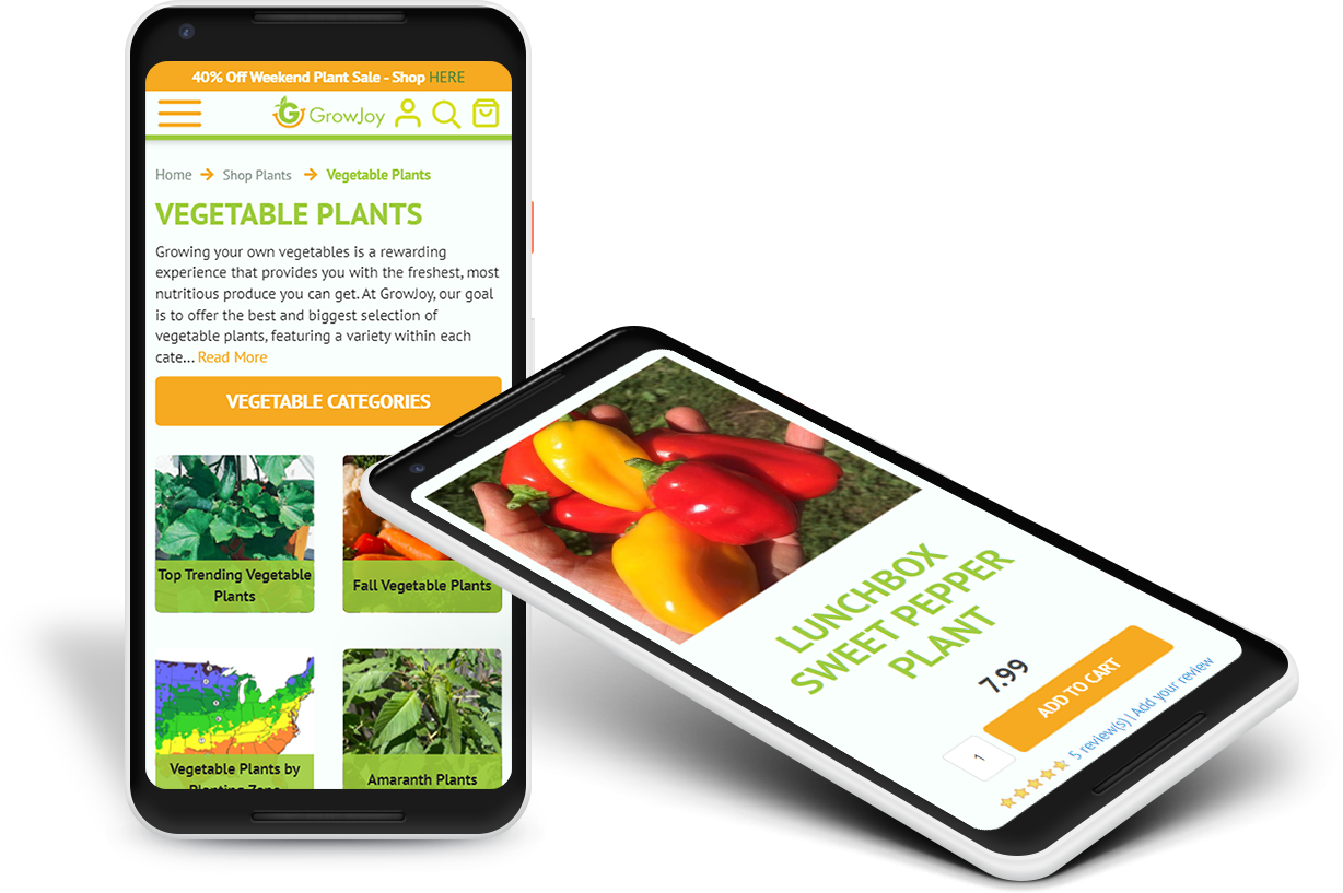 phone mock ups of grow joy design