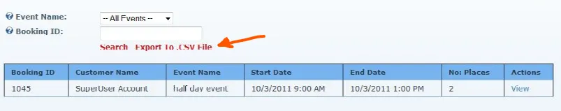 Export Button for CSV