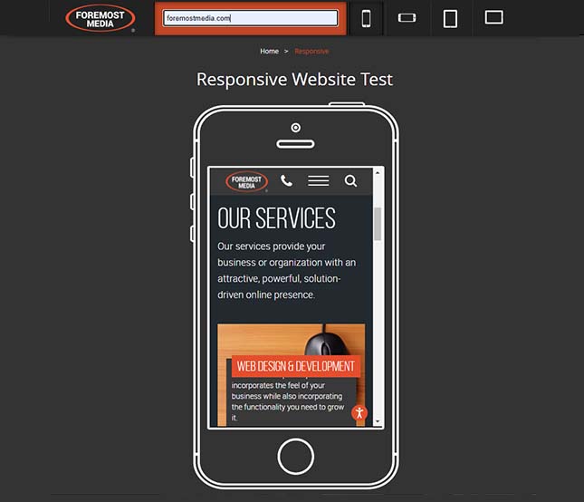 Website responsive test