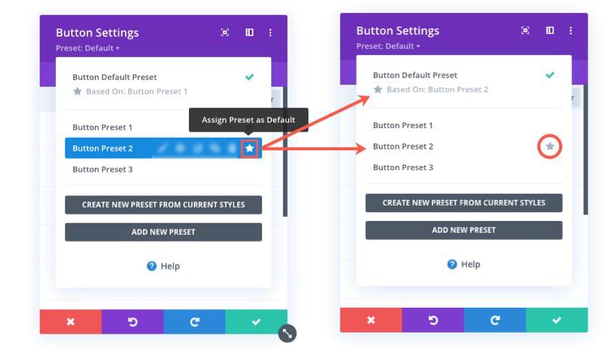 Assign presets as default