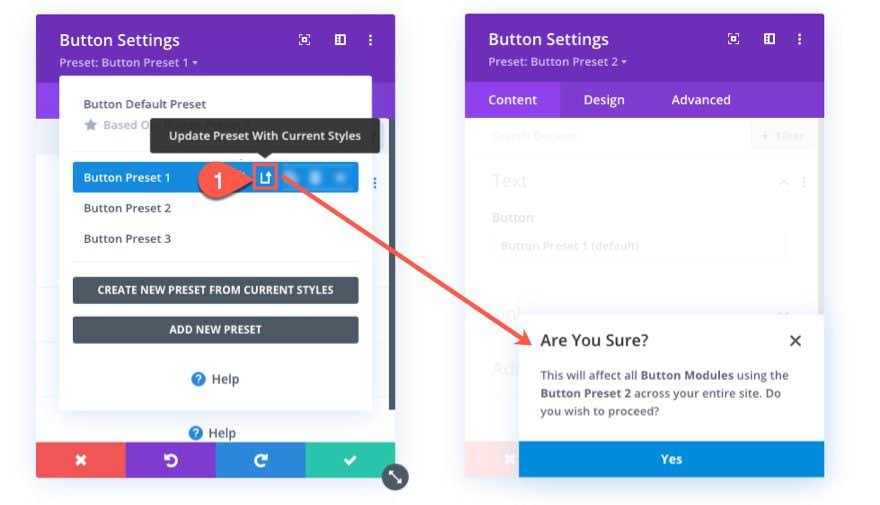 Update presets with current styles