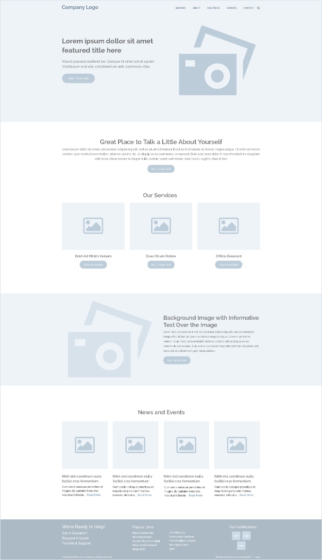 Basic graphic of typical wireframes